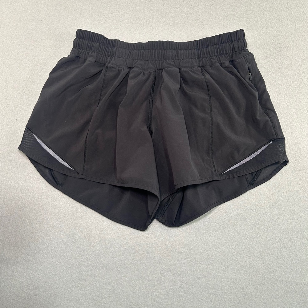 Lululemon Hotty Hot HR Shorts Women 6 Tall Black Lined Running Athletic